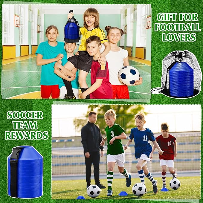 Hanaive 100 Pieces Mini Soccer Cones for Sport Drills 5 Inch Agility Disc Cones with Accessories for Kids Football Training