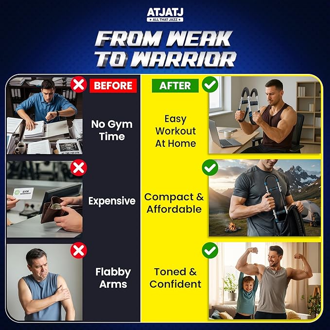 3-Level (50โ100lbs) Twister Arm Trainer, Adjustable Chest & Bicep Workout Equipment for Men, Detachable Home Gym Shoulders and Forearms Muscle Training Fitness with Steel Frame & Ergonomic Handles