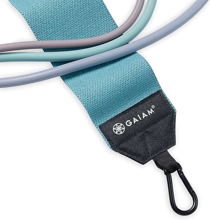 Gaiam Squat Band & Hip Trainer Set - Fabric Resistance Band with 3 Adjustable Resistance Tubes, Home Gym Equipment to Exercise Thigh, Leg, Hip, Glute, Booty & Core - Home Gym & Travel Workout Bands