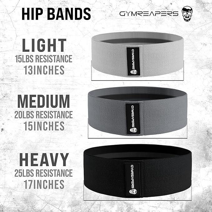 Hip Bands for Booty Workouts | Non Slip Fabric Band Set with 3 Levels - Resistance Bands for Legs & Hip - for Men & Women