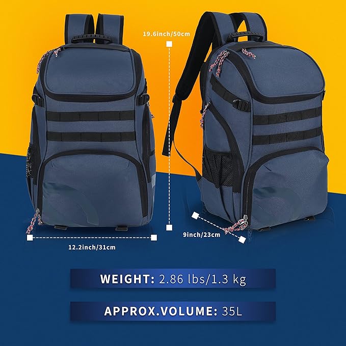 TRAILKICKER Basketball Bag Backpack with Ball Holder Multi-Sport Backpack for Soccer Volleyball Football Baseball Helmet