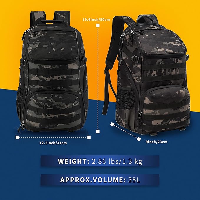 TRAILKICKER Basketball Bag Backpack with Ball Holder Multi-Sport Backpack for Soccer Volleyball Football Baseball Helmet