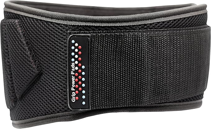 Grip Power Pads Weightlifting Gym Belt Powerlifting for Men & Women 6 Inch Back Support Best for Olympic Gym Lifting (Black, 29"-34" Around Navel Small)