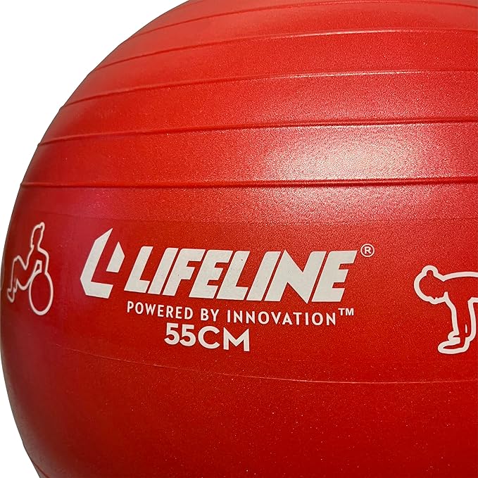Lifeline Fitness Exercise Ball with Workout Guide – Burst-Resistant Stability Ball with Pump for Core, Balance, and Pregnancy Exercises