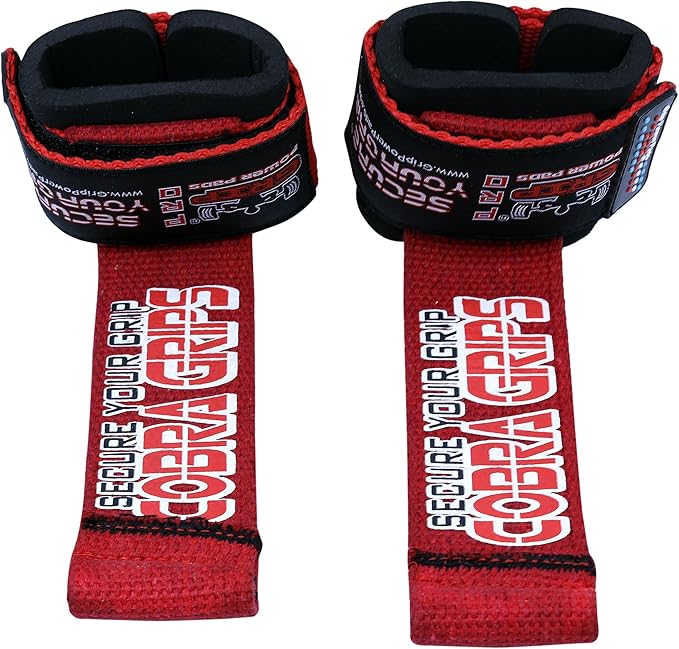 Gym Lifting Dowel Straps Neoprene Padded Wrist Wraps for Weight Training, Bodybuilding & Fitness – Wrist and Grip Support, 2 Pack (Red)