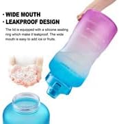 EYQ 64oz/128oz Leakproof Free Drinking Water Bottle with Motivational Time Marker BPA Free for Fitness, Gym and Outdoor Sports
