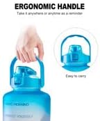 EYQ 64oz/128oz Leakproof Free Drinking Water Bottle with Motivational Time Marker BPA Free for Fitness, Gym and Outdoor Sports