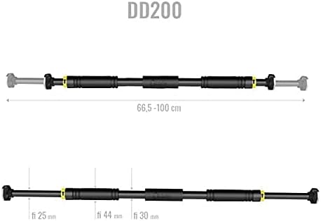 HMS Fitness DD200 Pull Bars with Extenseurs 250 kg Noir Doors