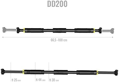 HMS Fitness DD200 Pull Bars with Extenseurs 250 kg Noir Doors