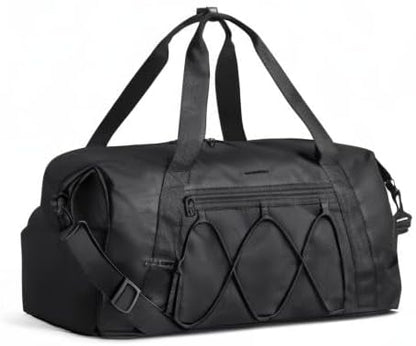 BAGSMART Gym Bag With Shoe Compartment & Wet Pocket, Lightweight Sports Travel Duffel Bag, Carry On Bag Weekender Overnight Bag, Water Resistant Sports Gym Tote Bags Swimming Yoga, Black