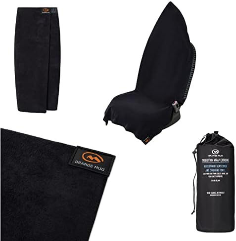 Orange Mud Transition Wrap Extreme – Waterproof Car Seat Cover & Changing Towel – Sweat-Proof, Secure Wrap for Athletes, Runners, Cyclists, Triathletes – Black