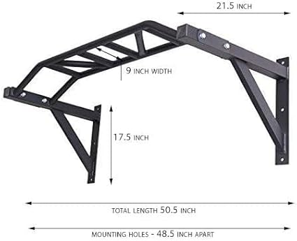 Gronk Fitness Wall Mounted Pull Up Bar | Chin Up Bar | Multi Grip Pull Up Station | Perfect for Commercial and Garage Gym