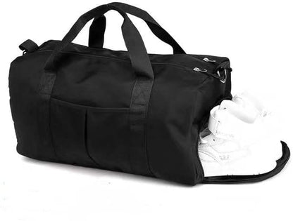 Men and Women's Travel Bag With Shoe Compartment Sports Tote Gym Bag Weekender Overnight Shoulder Bag Large
