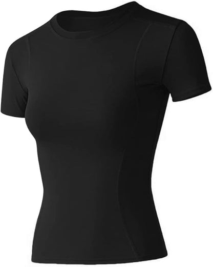 Loovoo Women Workout Shirts 1/2/3 Pack Athletic Compression Tee Dry Fit Yoga Gym Basic Tops
