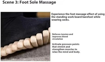 Wooden Wobble Balance Board, Enhances Ankle Strength and Core Stability, for Standing Desks and Gym Training