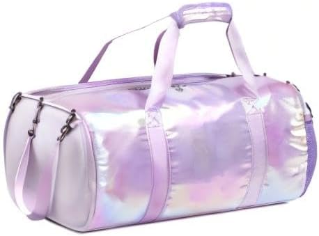 Dance Bag for Girls Sports Gym Duffle Bag with Shoes Compartment Wet Pocket Weekender Carry On Travel Duffel Bag for Teens Girls