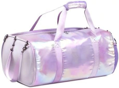 Dance Bag for Girls Sports Gym Duffle Bag with Shoes Compartment Wet Pocket Weekender Carry On Travel Duffel Bag for Teens Girls