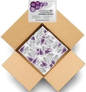 Compact Personal Shower Kit To-Go– Your Hygiene Companion for Travel, Gym, Camping | Shower on the Go | Shampoo, Soap, Towel. All in One (Purple) (50)
