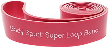 Body Sport Super Loop Band 41-Inch, Latex, Exercise Chart Included – Bands for Working Out – Exercise Band
