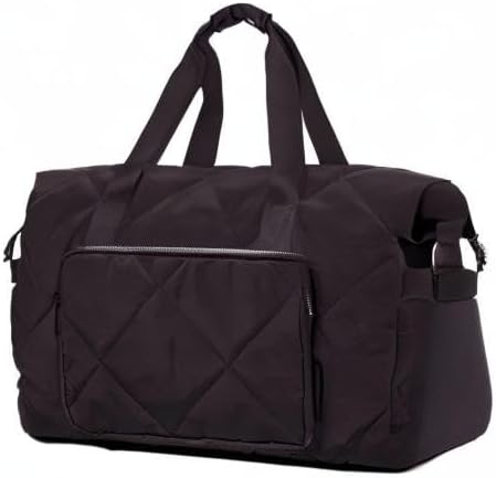 Sports Duffle Gym Bag for Women, Men- Lightweight Carry on Weekender Duffel Bag for Travel, Sports, Gym, Yoga - Water Resistant, Black