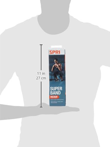 SPRI Superbands - Resistance Band for Assisted Pull-ups, Core Fitness, and Strength Training Resistance Exercises - Versatile Tool for Flexibility, Stamina, and Balance - 1", Red