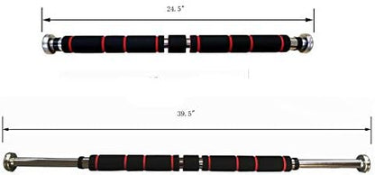 FixtureDisplays® Chin Up Bar Pull Up Bar Doorway Home Gym Exercise Strength Fitness Screw Fasten to Door Frame Twist Bar to Extend 18490-NPF
