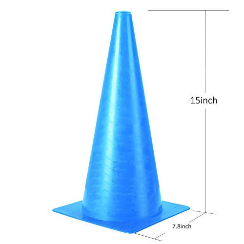 [7 Pack] Traffic Safety Cones, 15 Inch Orange Parking Cones Training Cones, Plastic Cones for Indoor/Outdoor Activity & Festive Events