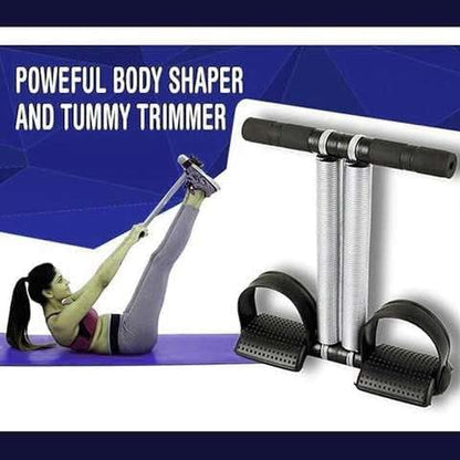 Tummy Trimmer for Men & Women – Double Spring Ab Exerciser for Home Workout | Waist, Leg & Arm Fitness Equipment | Portable Body Toner with Foot Pedals & Non-Slip Handles.