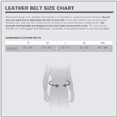Harbinger Padded Leather Contoured Weightlifting Belt - 4" or 6” Width - Interior Suede Lining & Foam Cushioning - Heavy-Duty Dual Prong Steel Roller Buckle - for Lifting Support