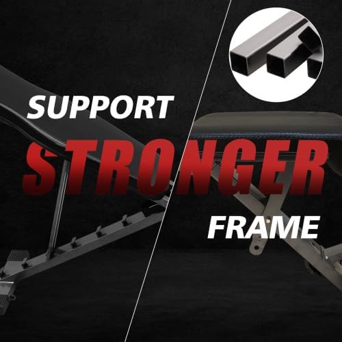 Weight Bench for Full Body Workout, Adjustable Strength Training Sit-up Chair, Multi-Purpose Foldable Incline/Decline Bench, Workout Equipment for Home Gym