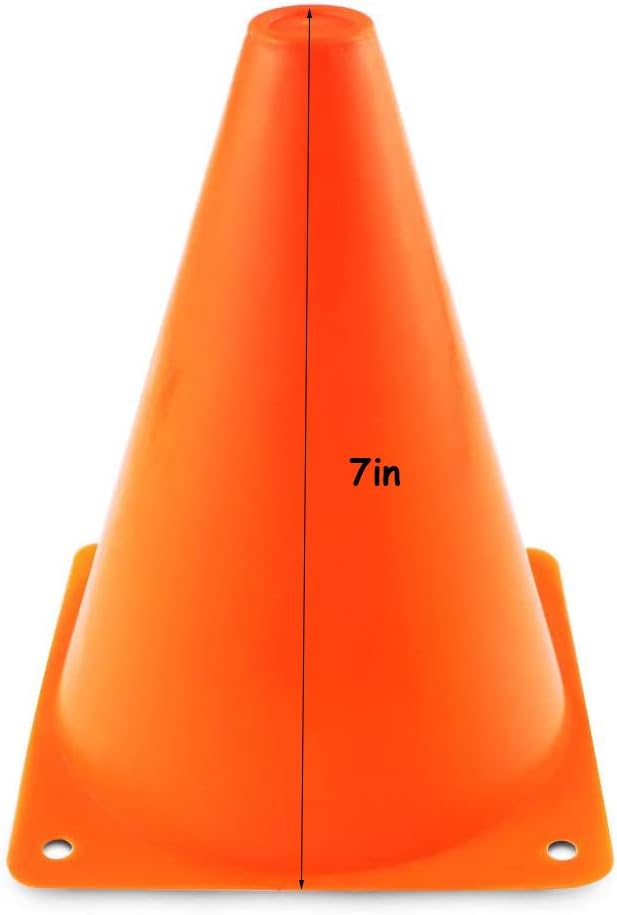 20 PCS 7 Inch Plastic Agility Cones for Kids - Mini Traffic Safety Construction Cones for Party, Drills, Basketball, Soccer - 5 Colors
