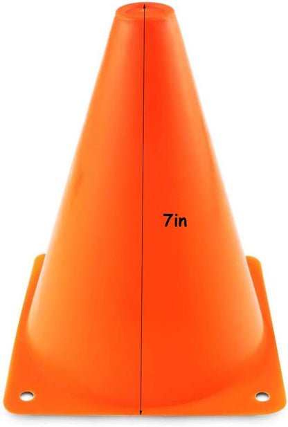 20 PCS 7 Inch Plastic Agility Cones for Kids - Mini Traffic Safety Construction Cones for Party, Drills, Basketball, Soccer - 5 Colors