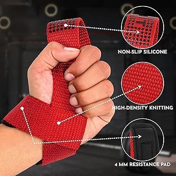 QTF Lifting Wrist Straps for Weightlifting, Gym Wrist Wraps Padded Wrist Support Wraps, Bodybuilding, Powerlifting, Deadlifting and Secure Grip