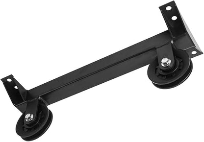 Luwint Ceiling Mount Gym Pulley System Stand, LAT Pulldown Squat Rack Attachments for DIY Home Gym Garage, 16”Hole Spacing (Bracket with Pre-installed Pulleys Only)