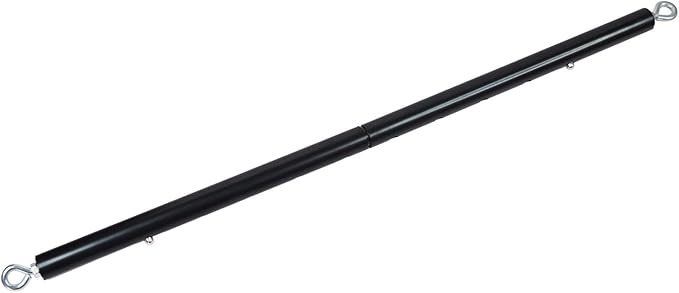 Spreader Bar Black Silver Red Gold Adjustable Exercise Stainless Steel Bar with 2 Fixed Rings, Yoga Training Fitness Gear, Workout Bar,Sports Gym Kit (Black)