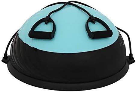 Balance Ball Balance Trainer, Half Ball with Resistant Band, Strength Exercise Fitness Yoga with Foot Pump (Blue)