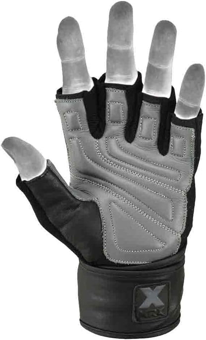 MRX Weight Lifting Pro Level Gloves with 18 Inches Long Wrist Strap Gym Workout Exercise & Fitness in