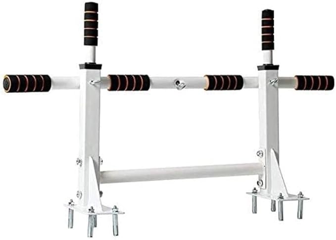 Wall-Mounted Pull-Up Bar for Home Gym - Non-Slip Muscle Strength Training Equipment with Sandbags Hanger for Indoor Power Workouts,White