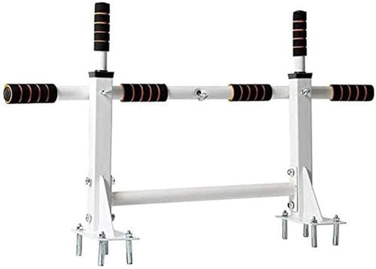 Wall-Mounted Pull-Up Bar for Home Gym - Non-Slip Muscle Strength Training Equipment with Sandbags Hanger for Indoor Power Workouts,White