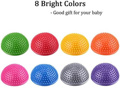 Foot Massage Ball, Inflatable Half Yoga Balls Massage Point Exercises Trainer Fitness for Kids Adults Sports Foot Massages
