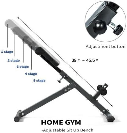 Roman Chair,Back Hyperextension Bench Machine,Adjustable Ab, Back, and Core Strength Exercise Exercise Strength Exercise Equipment,Home Gym Sit Up Bench for Glute & Ab Workouts