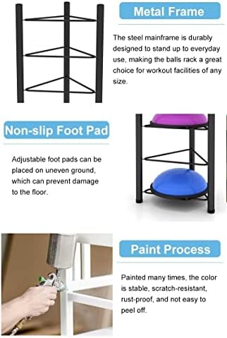 Half Balance Ball Trainer Holder - 3/5/6/7 Tier Floor Stand for Home Gym, Fitness Equipment Organizer for Yoga Balls, Basketballs, and Bowling Balls