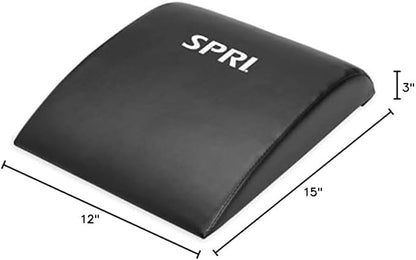 SPRI Ab Mat - Workout Mat Accessory for Abdominal Exercises, Sit-Ups, Crunches, Push-Ups, Core Training, and More - Portable Padded Shaped Mat with Curved Back Support for Toning Abs