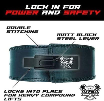 Arsa Fitness Weightlifting Adjustable Lever Belt for Men & Women Color-Changing Real Cow Hide Leather for Powerlifting Back Support Workout Deadlifts Squats 13MM Thickness 4" Width - CHAMELEON