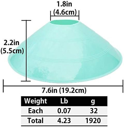 Thicker Disc Cones (Set of 50) Agility Soccer Cones with Carry Bag for Training,Football, Kids, Sports, Field Cone Markers