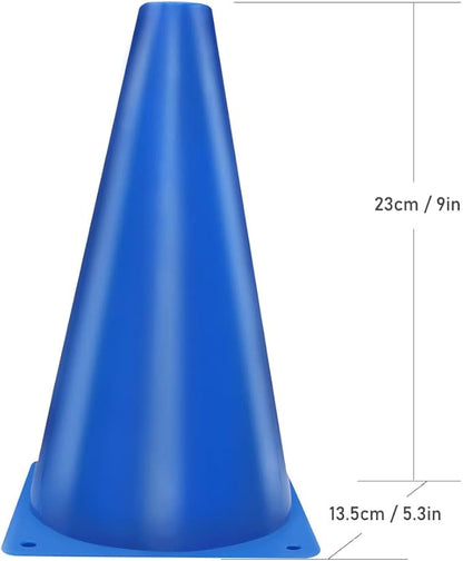Cones Sports 9 Inch, 15 Pack Training Cones for Soccer Practice, Agility Field Cone Set for Drills Football Basketball, Plastic Cones for Outdoor Indoor Games