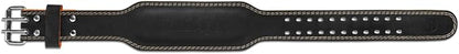 Harbinger Padded Leather Contoured Weightlifting Belt - 4" or 6” Width - Interior Suede Lining & Foam Cushioning - Heavy-Duty Dual Prong Steel Roller Buckle - for Lifting Support