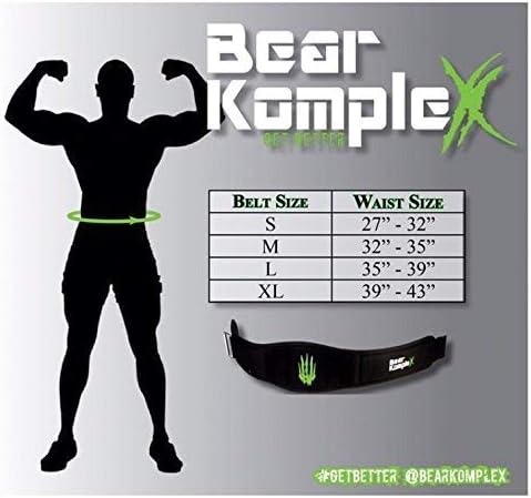 Bear KompleX Weight Lifting Belt for Men & Women - 6" Adjustable, Comfortable & Low Profile Heavy Duty Belt for Powerlifting, Cross Training, Squats & Deadlifts