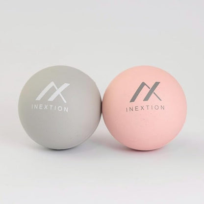 Therapy Massage Balls (2-Pack), High-Density Fascia Balls for Targeted Muscle Relaxation & Daily Recovery - 50D & 65D Hardness Options (Serene Gray + Soothing Pink (65D+50D))