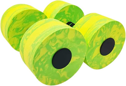 Aquatic Exercise Dumbbell Set of 2 for Water Aerobics, High-Density EVA-Foam Water Weights, Pool Fitness Equipment for Unisex Adults
